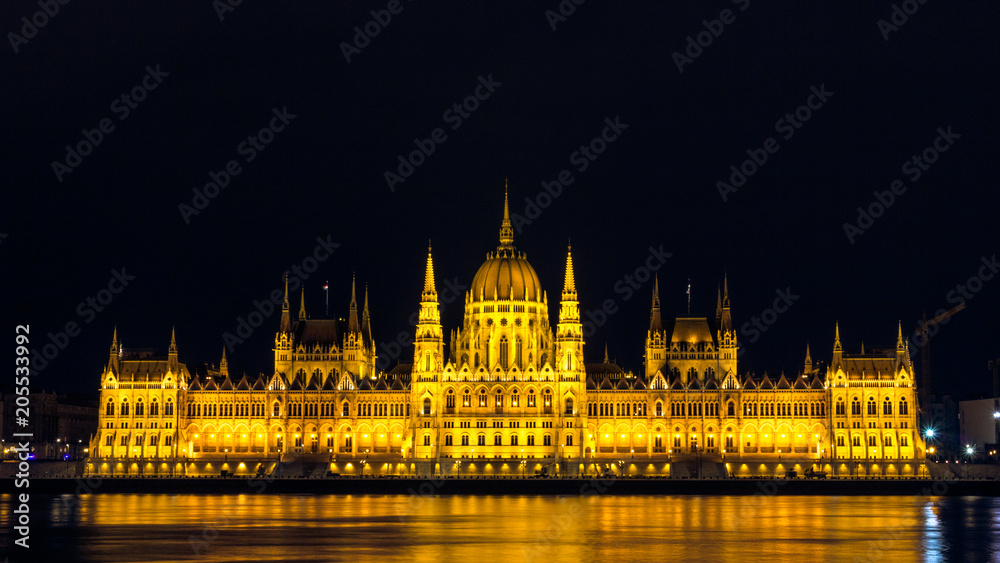 Parliament of Budapest by night