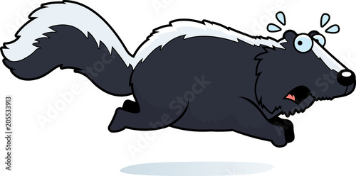 Cartoon Skunk Running Away