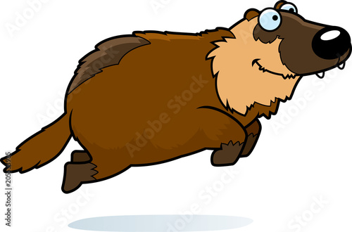 Cartoon Wolverine Jumping