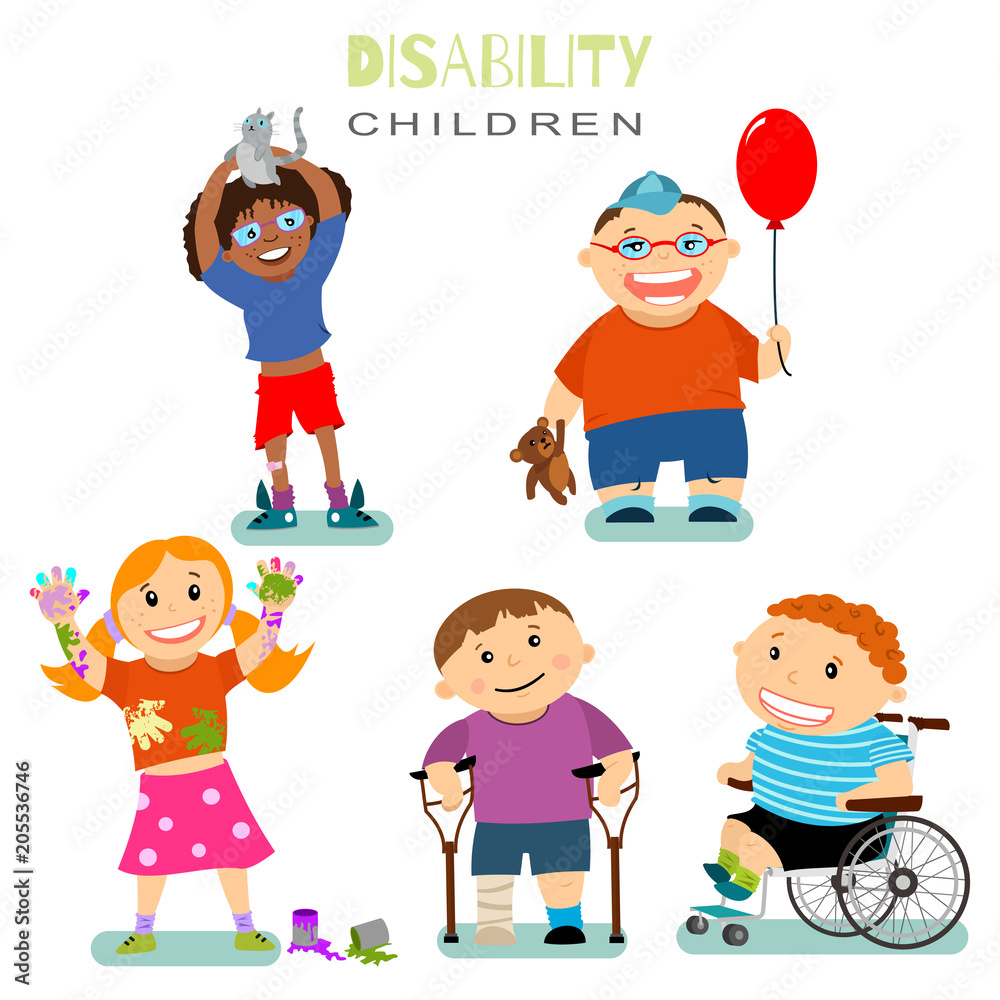 disability children clipart showing