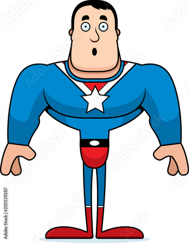 Cartoon Surprised Superhero