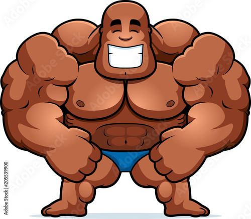 Cartoon Bodybuilder Smiling