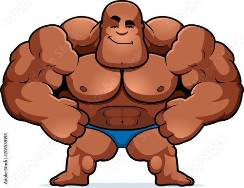 Cartoon Bodybuilder Confident