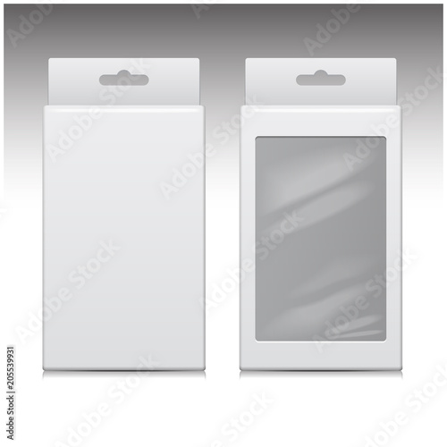 Realistic White Cardboard Box Set. Vector package for Software, electronic device and other products