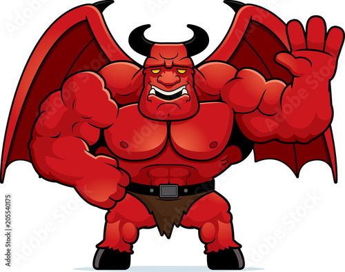 Cartoon Demon Waving