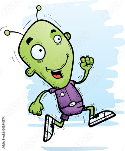 Cartoon Alien Man Running