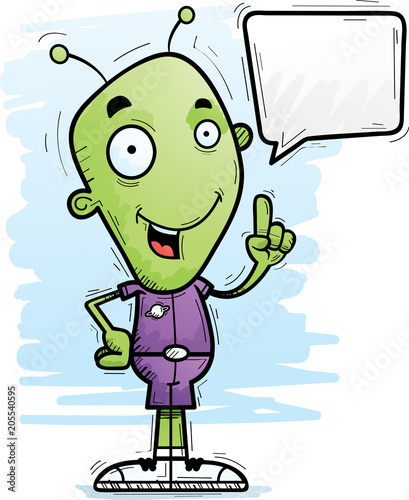 Cartoon Alien Man Talking