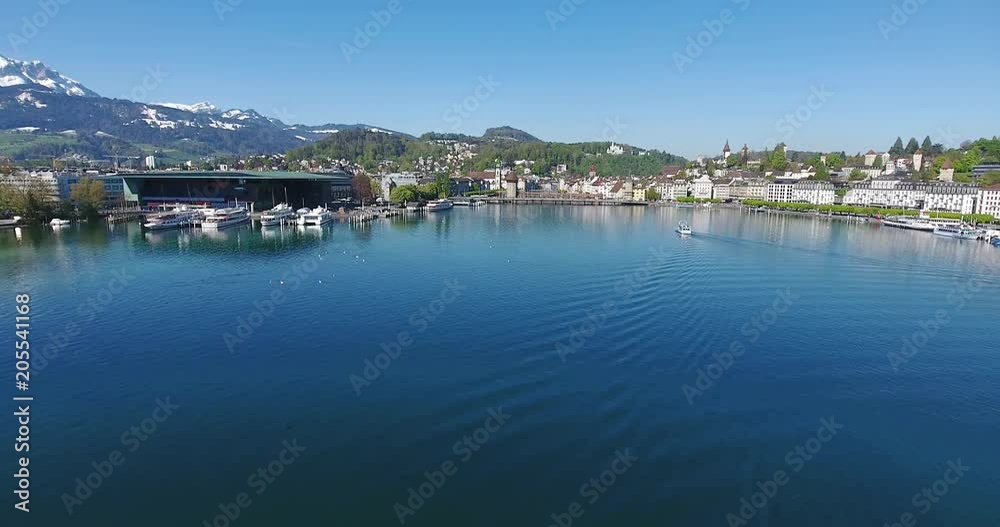 Lucerne trainstation and the Kappelbrücke Lucerne trainstation and the Kappelbrücke