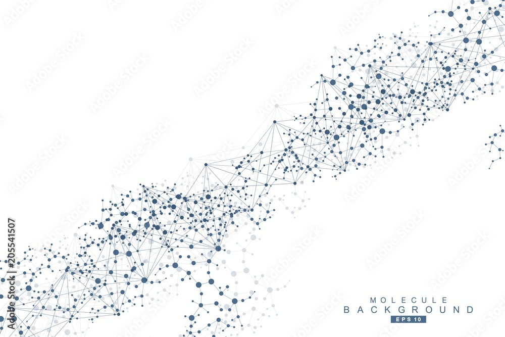 Big Data Visualization Background. Modern futuristic virtual abstract background. Science network pattern, connecting lines and dots. Global network connection vector.