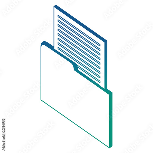 folder file data infomation isometric image vector illustration blue neon
