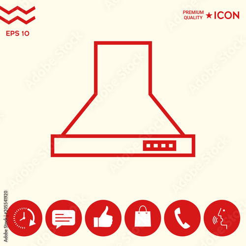 Kitchen hood linear icon