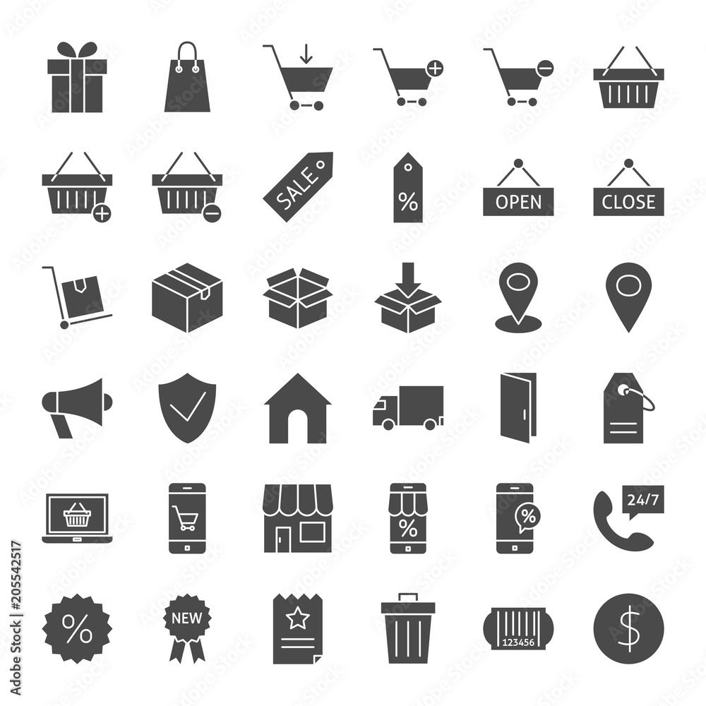 Commerce Solid Web Icons