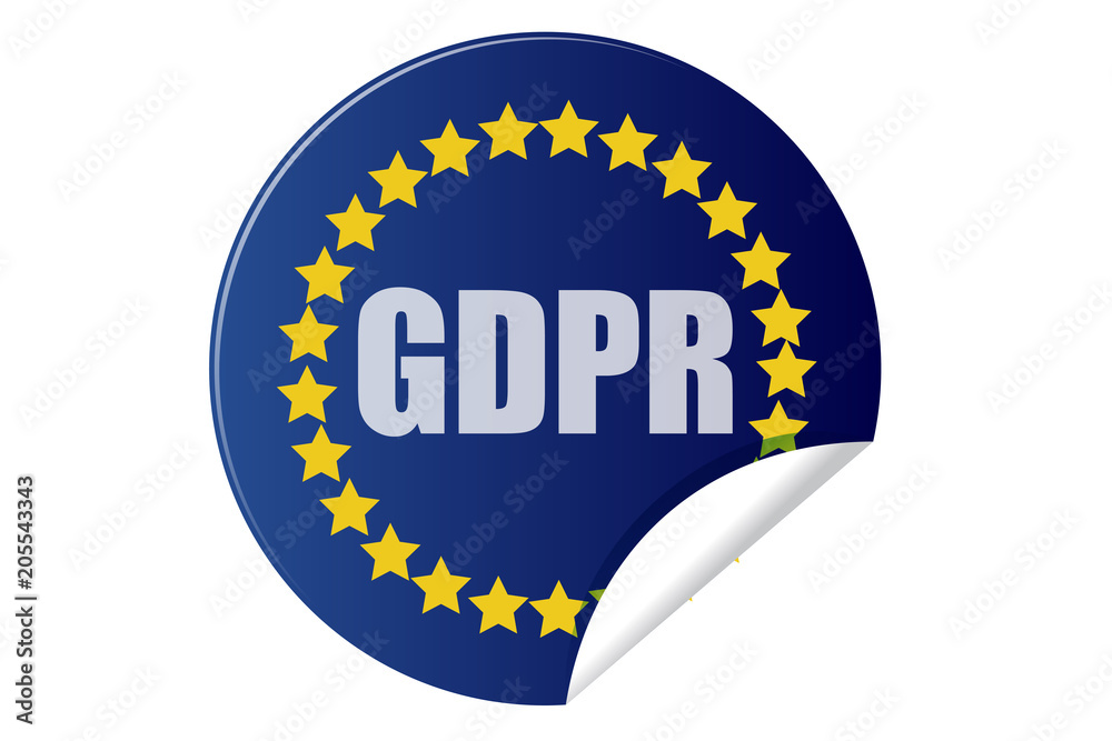Reglamento protección de datos de Europa en forma de pegatina. Reglamento protección de datos de Europa en forma de pegatina.