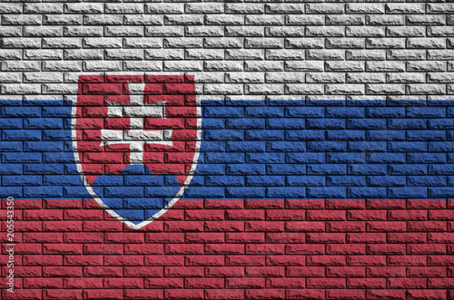 Wallpaper Mural Slovakia flag is painted onto an old brick wall