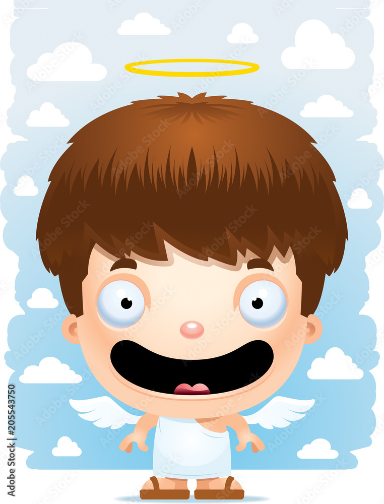 Cartoon Boy Angel Smiling