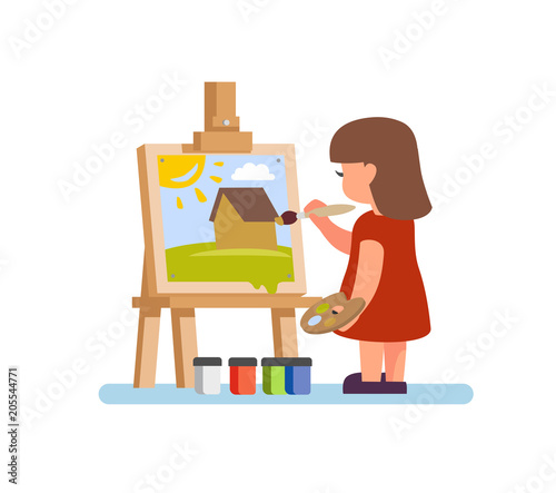 artist girl painting