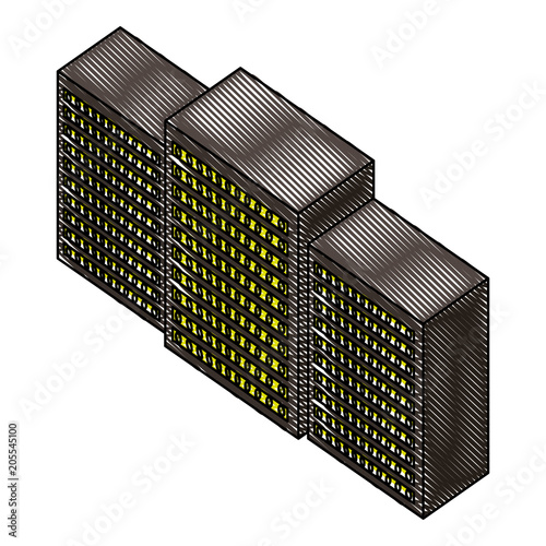 server data center isometric icon vector illustration design