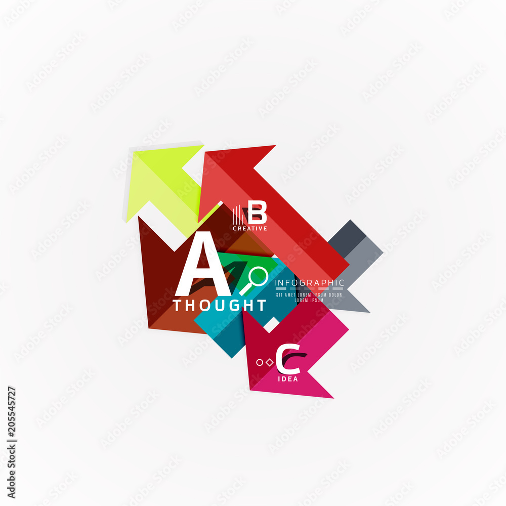 Abstract geometric option infographic banners, a b c steps process Abstract geometric option infographic banners, a b c steps process