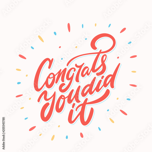 Congrats. You Did It. Congratulations card.