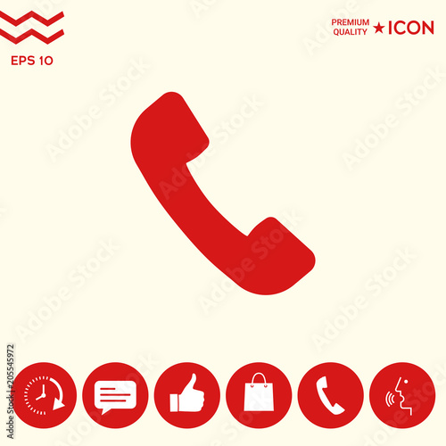 Telephone handset symbol, telephone receiver icon