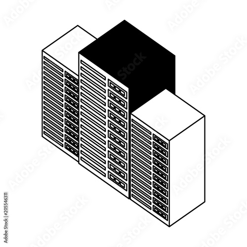 server data center isometric icon vector illustration design