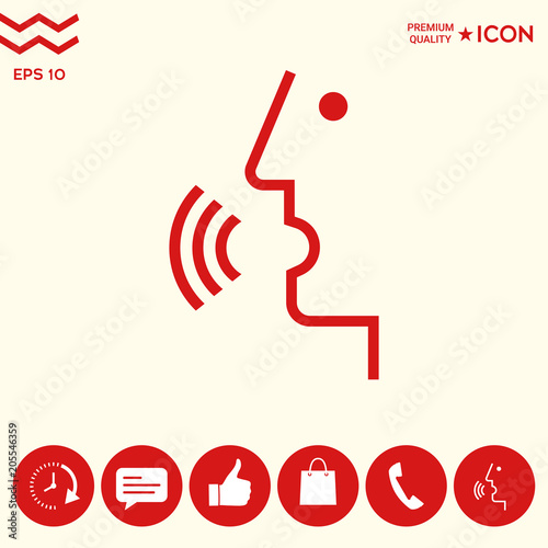 Voice control, person talking - icon