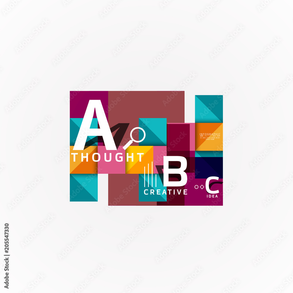 Abstract geometric option infographic banners, a b c steps process Abstract geometric option infographic banners, a b c steps process