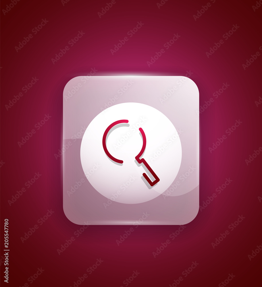 Search magnifyier web button, magnify icon. Modern magnifying glass sign, web site design or mobile app