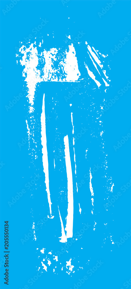Fototapeta premium Grunge texture. White brush on blue. Vector template. Urban Background. Dust Overlay Distress Grain. Hand drawn illustration. Abstract shape for your design or scrapbook.