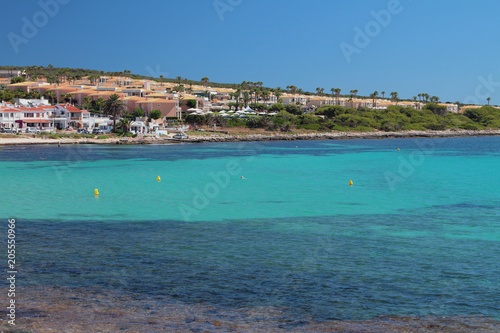 Sea gulf and resort on coast. Punta Prima, Minorca, Spain © photobeginner