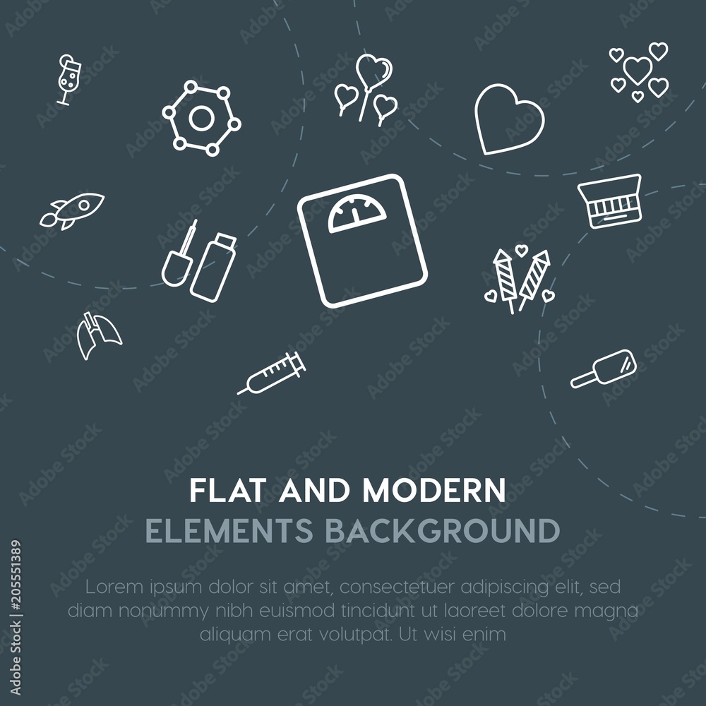 health, science, valentine, beauty and cosmetics outline vector icons