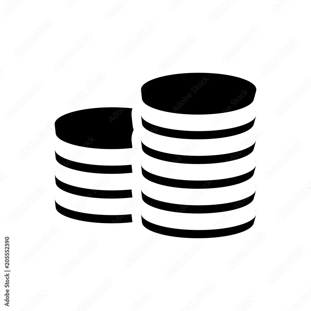 Coin stack vector icon Coin stack vector icon
