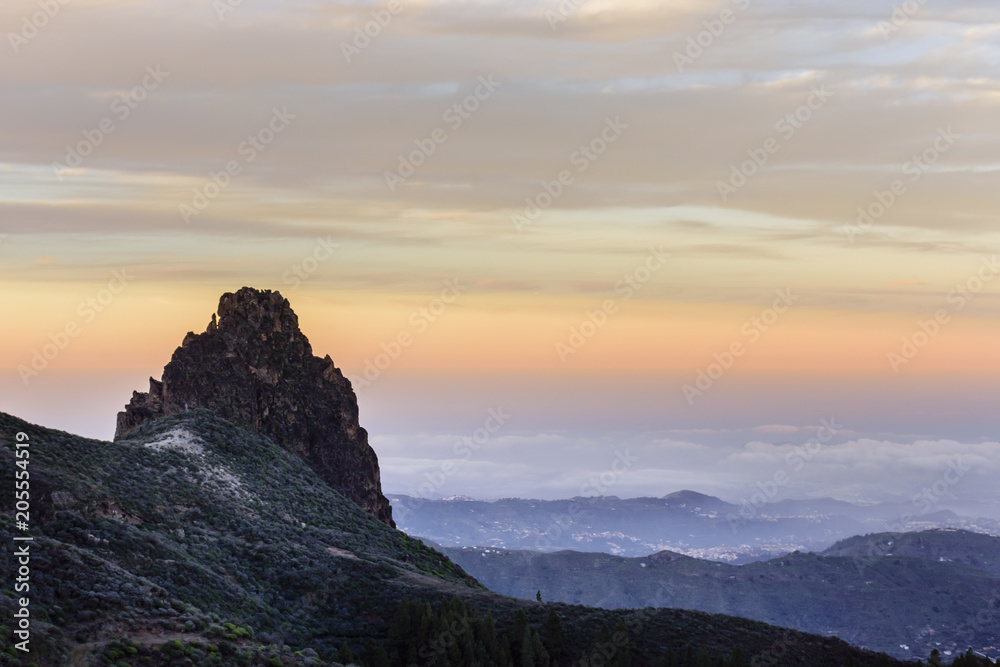 Beauty sunset in Gran Canaria, Spain.