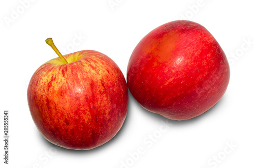 Fresh red apple isolated on white background.