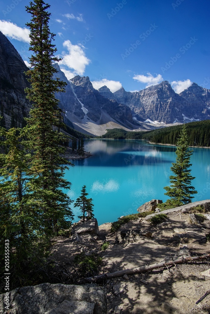 The view of Moraine Lake in Banff National Park