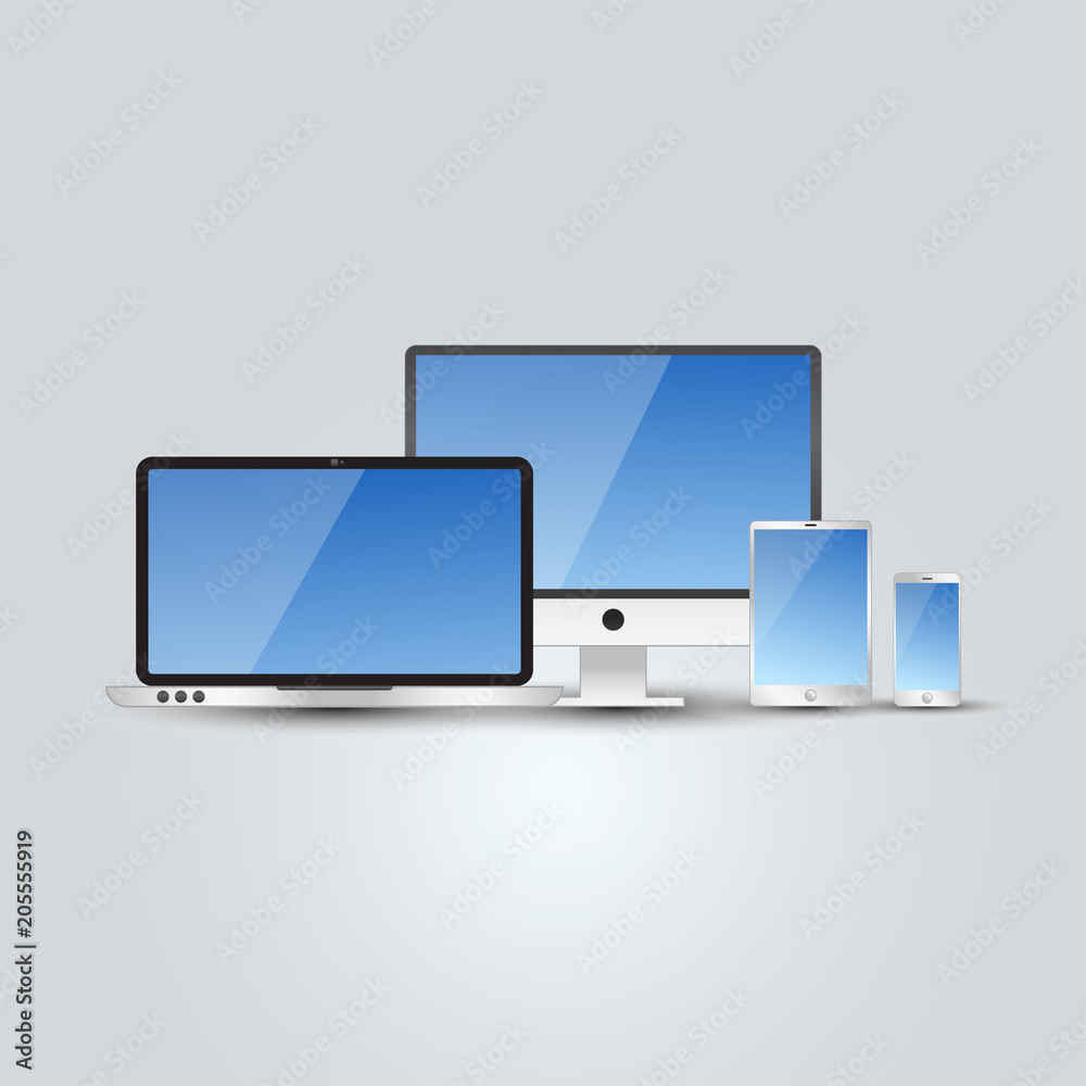 Device mockup graphic template vector Device mockup graphic template vector