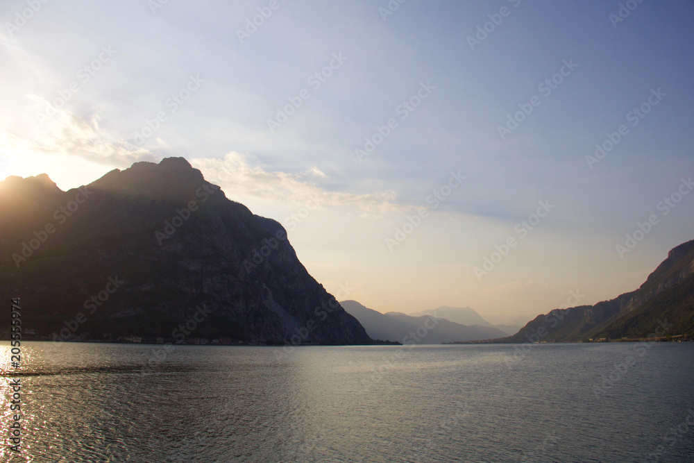 beautiful landscape of a part of Como lake in lombardy