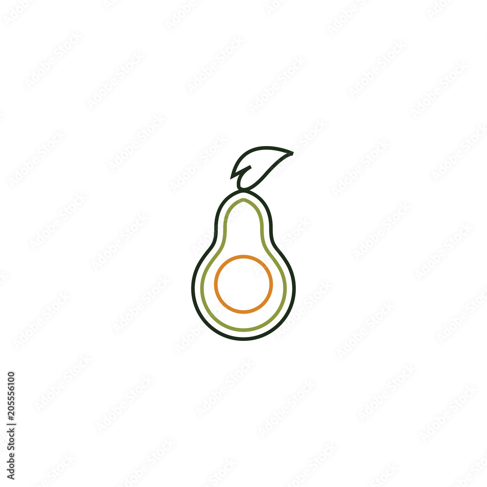 Outline fruit logo icon template Outline fruit logo icon template