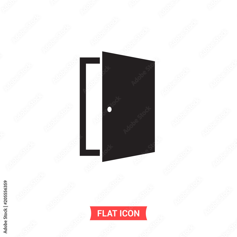 Open door vector icon, exit symbol. Flat sign illustration for web or mobile app Open door vector icon, exit symbol. Flat sign illustration for web or mobile app