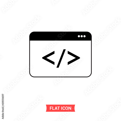 Code vector icon, arrow symbol. Flat sign illustration for web or mobile app