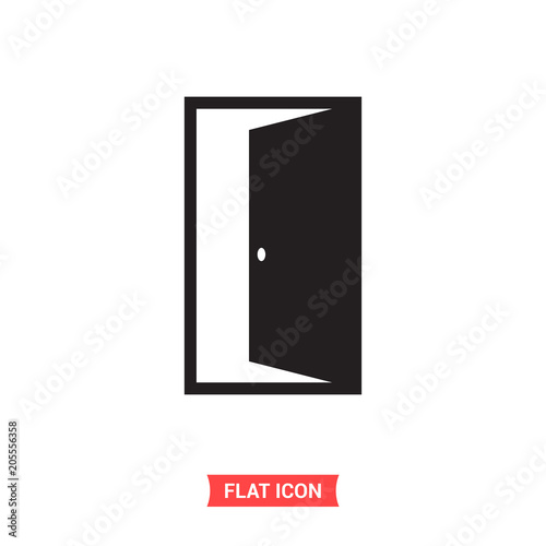 Open door vector icon, exit symbol. Flat sign illustration for web or mobile app
