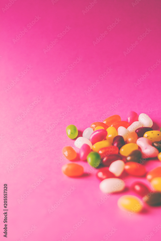 Candy in a pink background Candy in a pink background