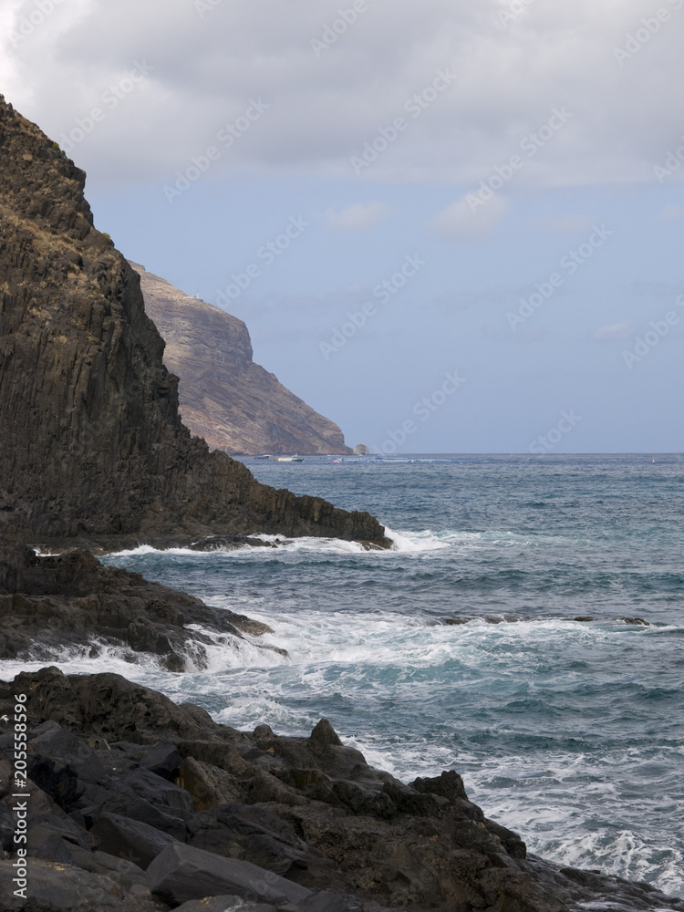 Cala del Sifon and Cap de San Andres, near Playa de las Teresitas, Tenerife Canary Islands, Spain