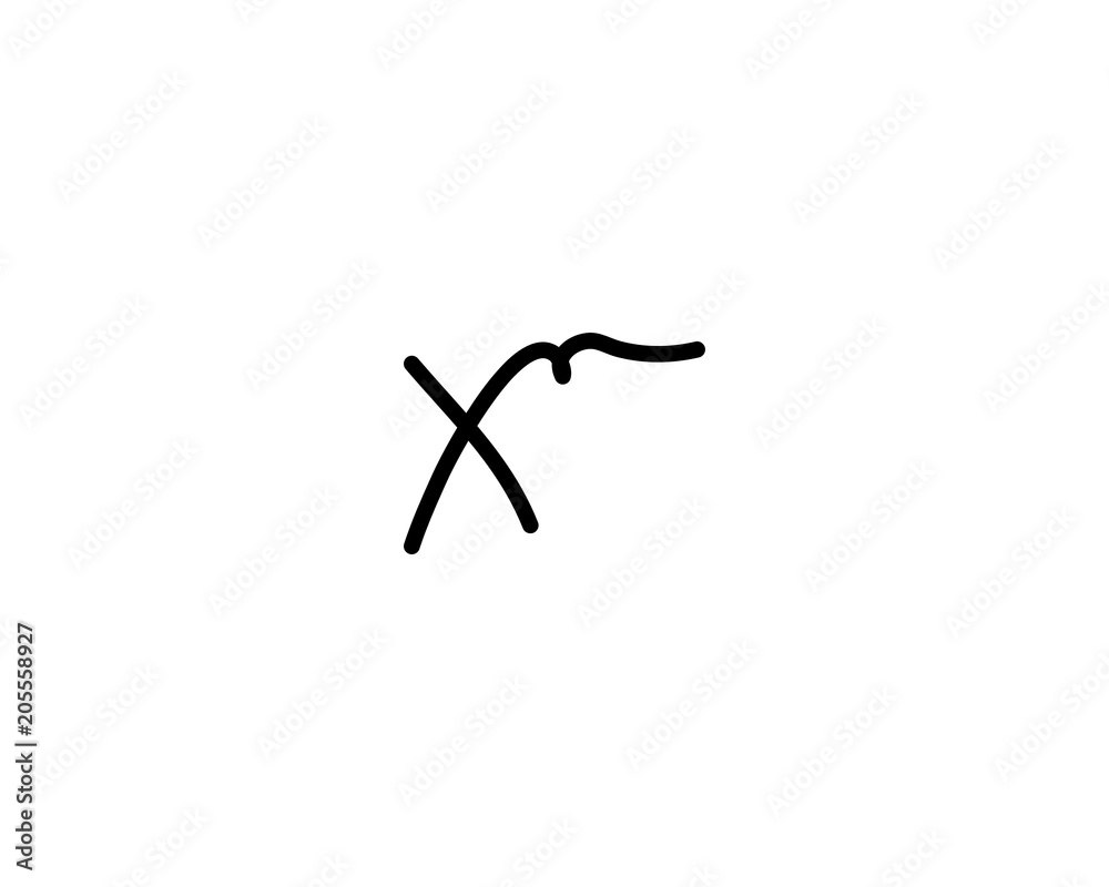 x letter signature logo