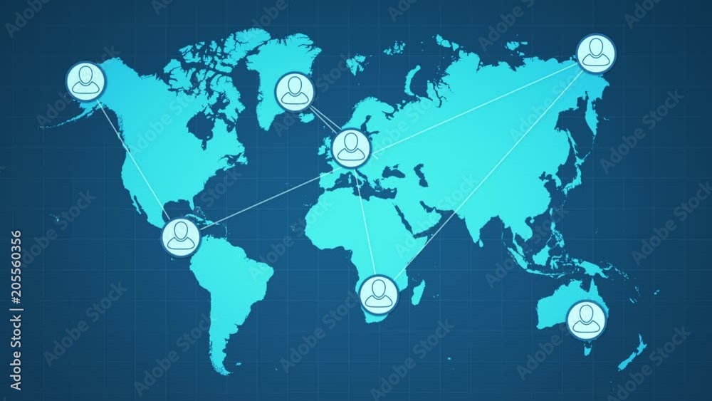 concept of social media, global communication, teamwork
