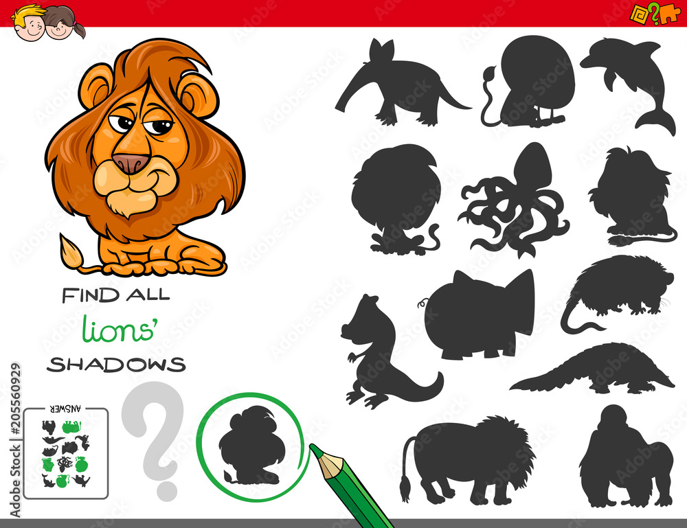 Obraz premium shadows game with lion characters