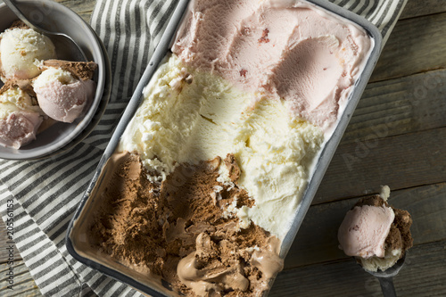 Valokuva Homemade Neopolitan Ice Cream