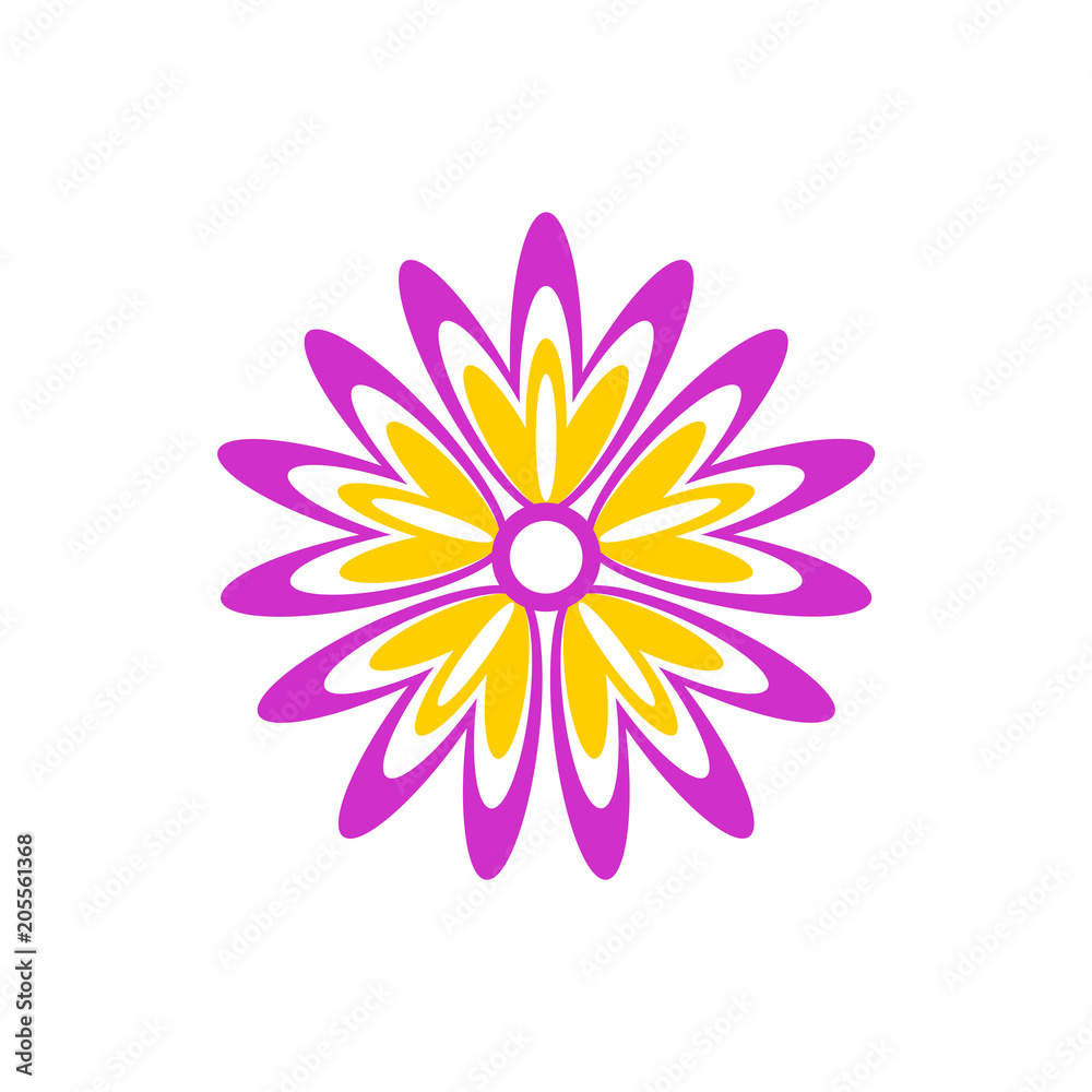 Naklejka premium Flower icon. Isolated on white background. Vector illustration.