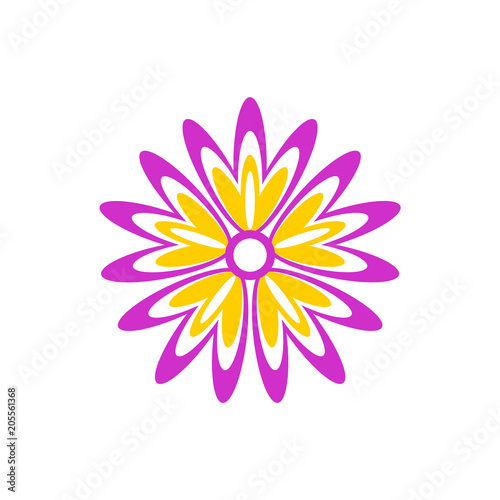 Flower icon. Isolated on white background. Vector illustration.