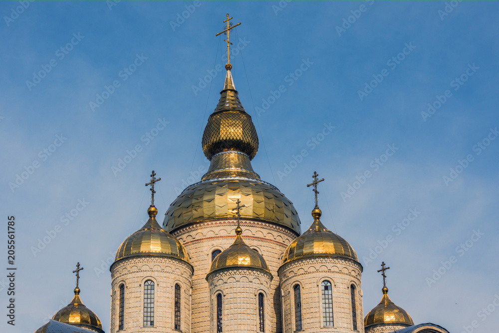 Dome of the church on the blue sky background. Dome of the church on the blue sky background.